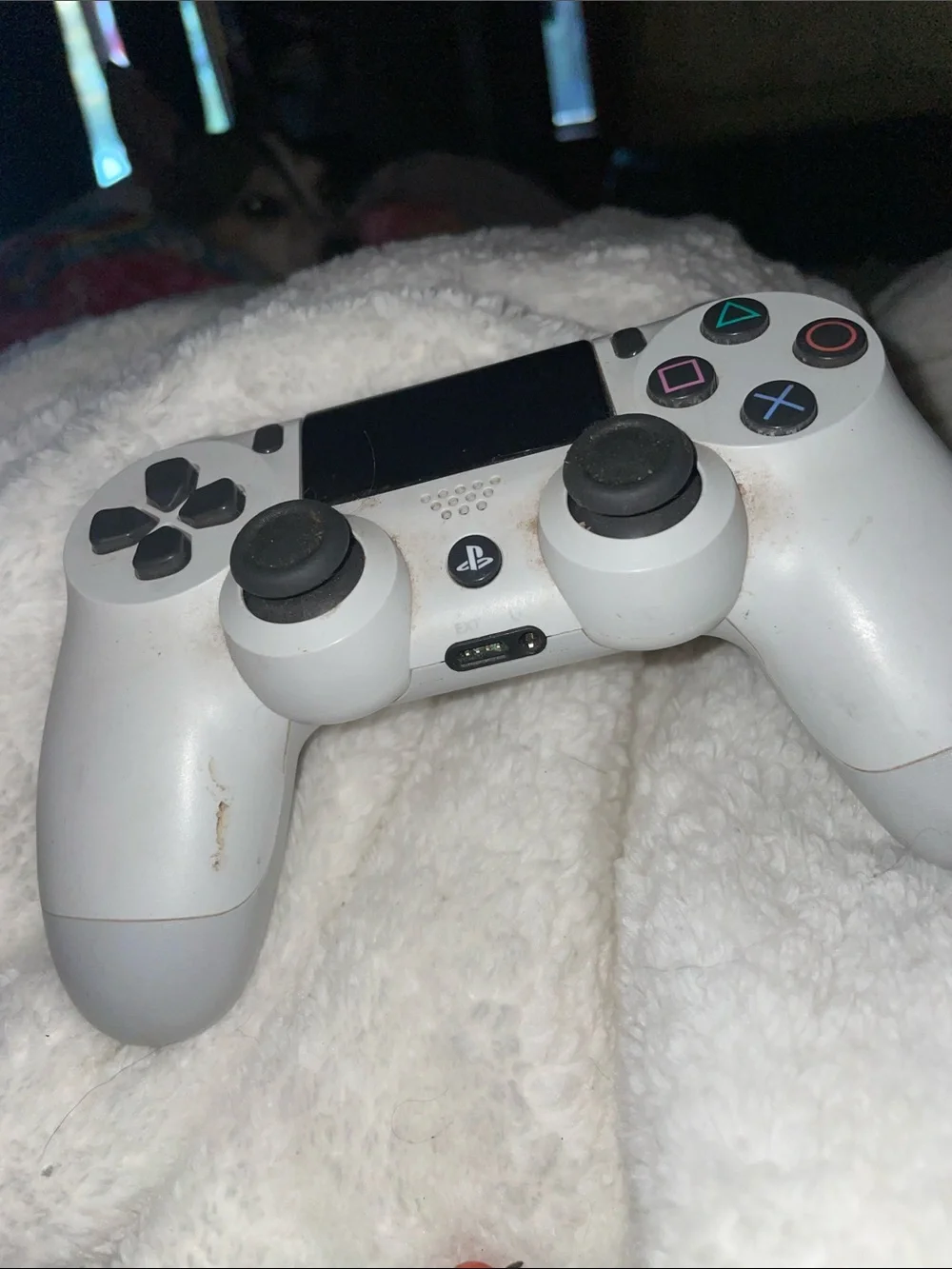 Sony White DualShock 4 PlayStation Wireless Controller with Colored Face Buttons